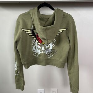 Women's XL Ed Hardy Hoodie Sweater Zip-Up